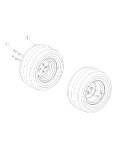 Wheel Assembly Diagram and Parts List for M72-GN33 53CB5FJZ750-33HP-OHV Cub Cadet Lawn Tractor